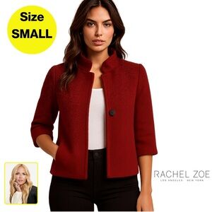 RACHEL ZOE ❤️ Deep Cinnamon Wool Women’s Cropped Jacket (Size Small)
